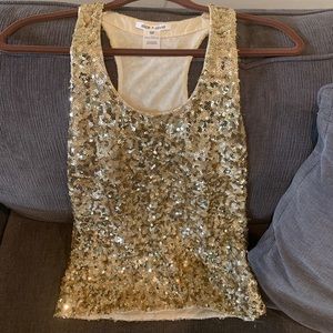 Alice+Olivia gold sequin top